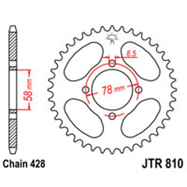 JT JT Rear Sprockets R/W 810-50T SUZ
